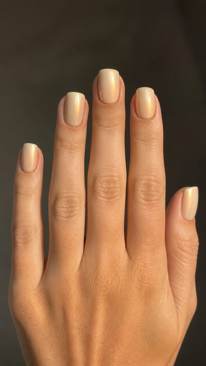 Toasted Marshmallow Short Square Nails