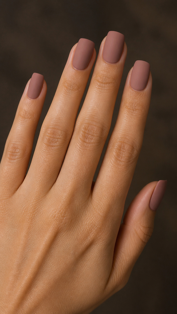 Clay Rose Flat Top Nails