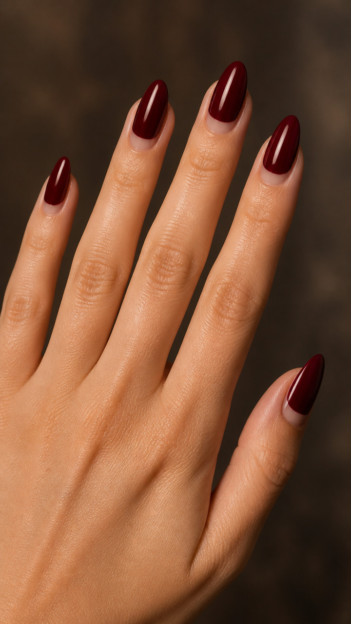 Burgundy Moon French Manicure