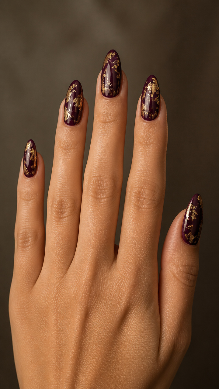 Plum and Gold Foil Overlay