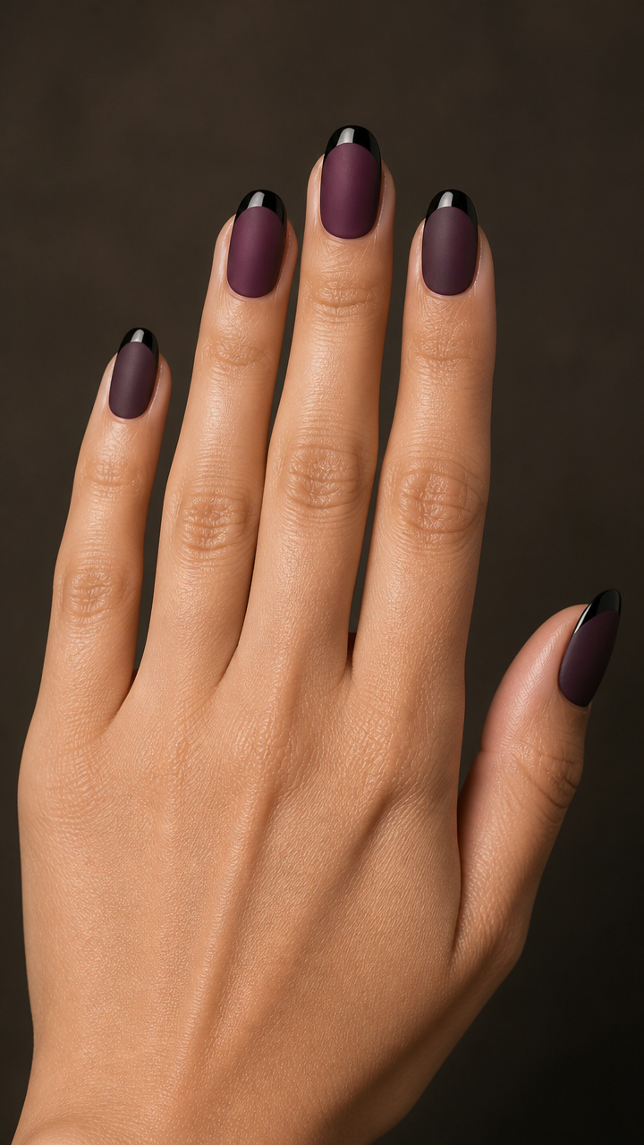 Plum Matte Base with Glossy Tips