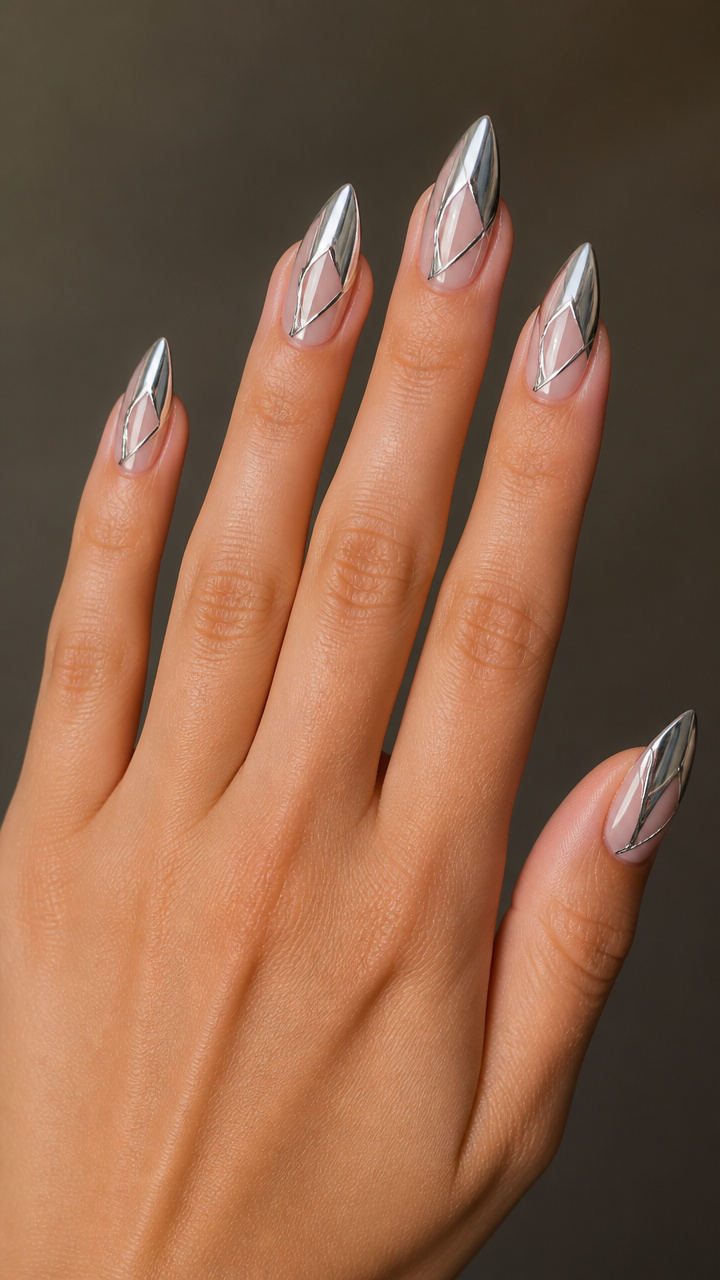 Geometric Silver Chrome Panels