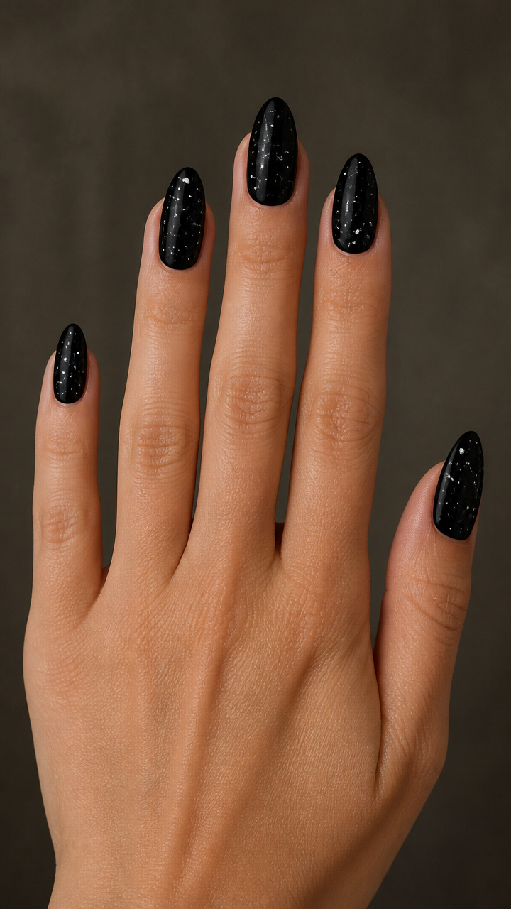 Black Base with Silver Constellation Dotwork
