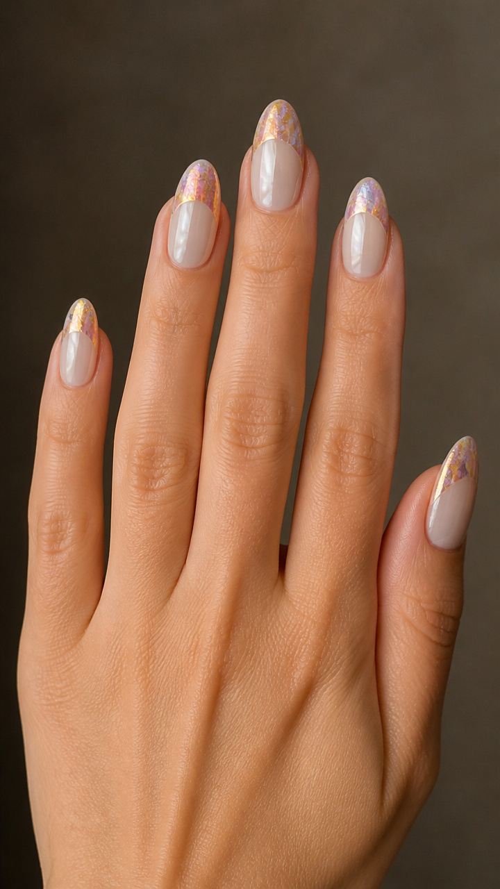 Iridescent Foil Moon French