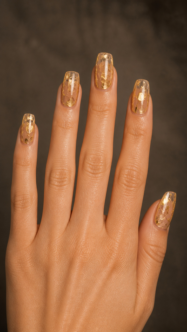 Honeycomb Crackle Texture with Gold Fill