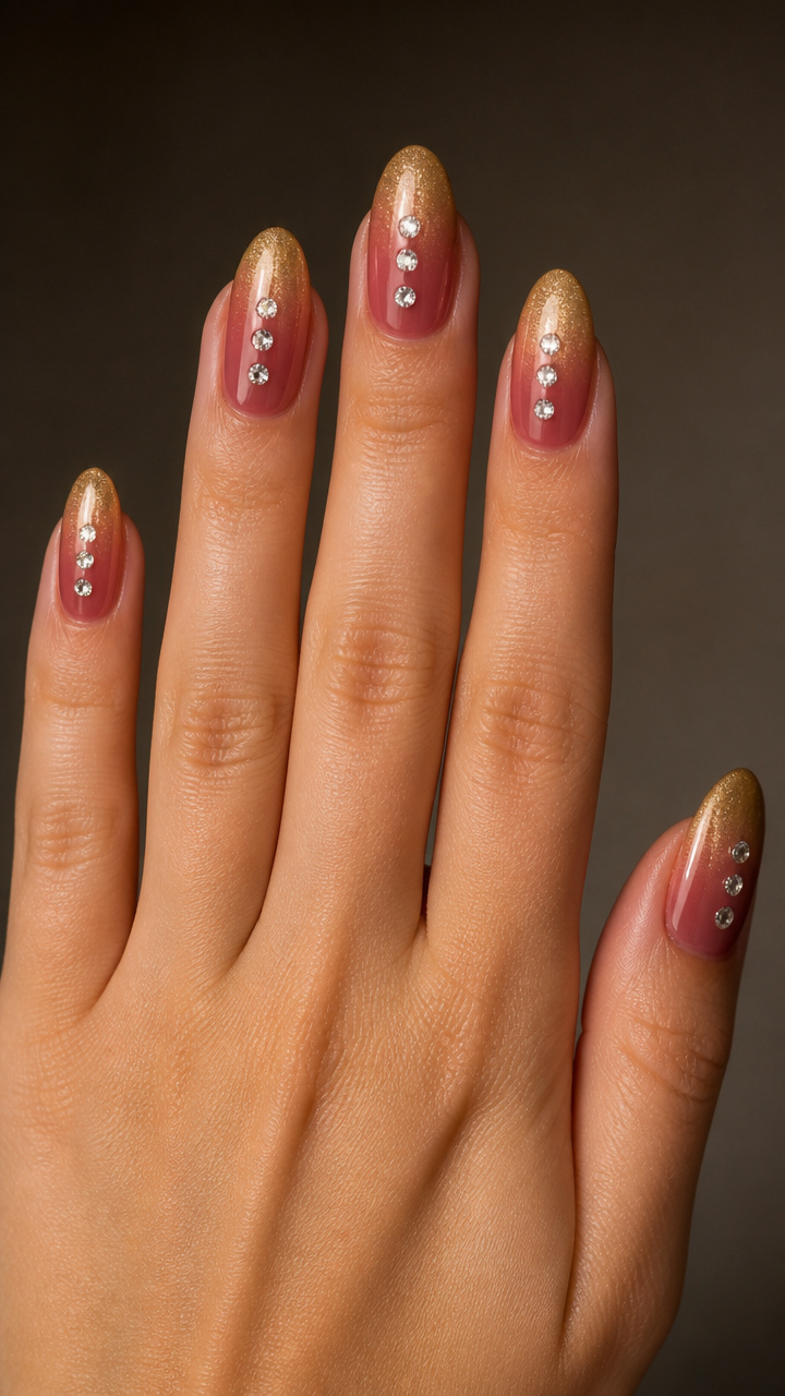 Twilight Gradient with Floating Rhinestones