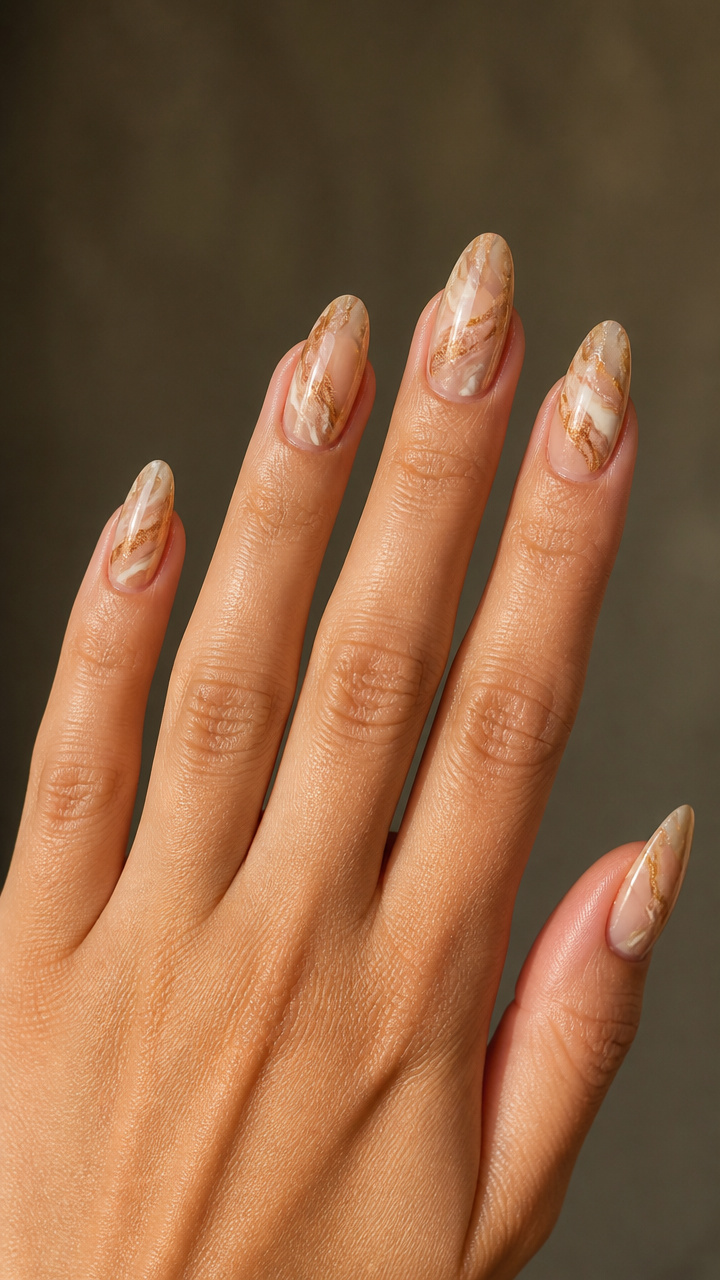 Champagne Drip Marble Design