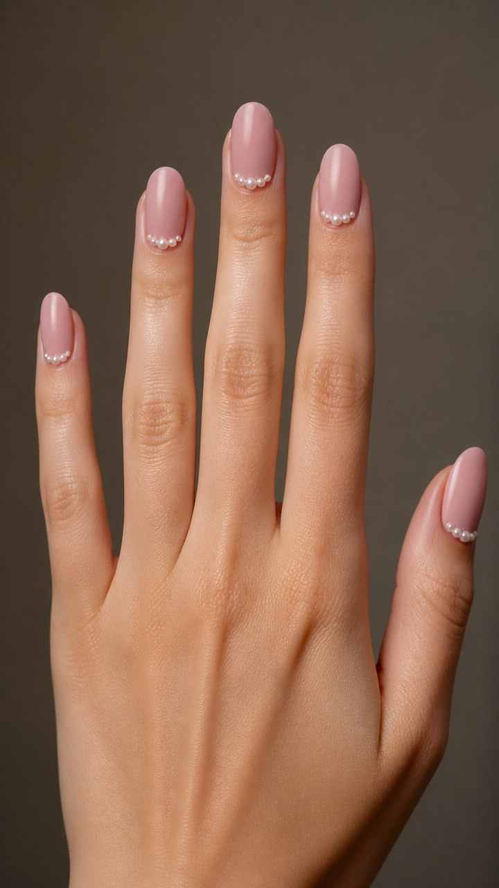 Rose Quartz Pink with Pearl Accents