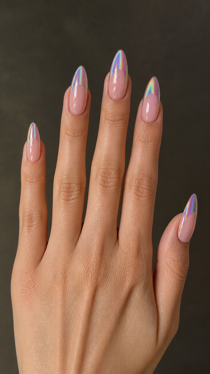 Iridescent Rainbow Holographic Tips
