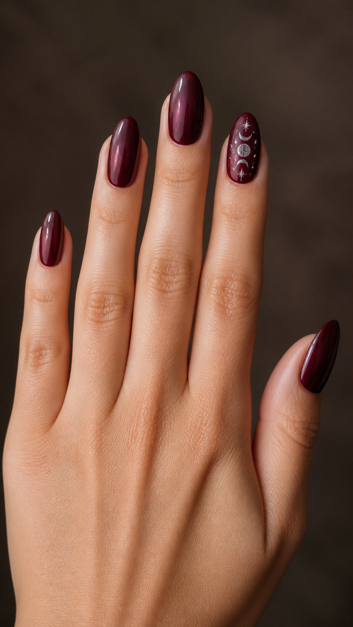 Plum Wine Shine with Moon Phase Accents