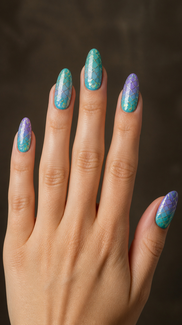 Mermaid Scale Ombre with Foil Accents