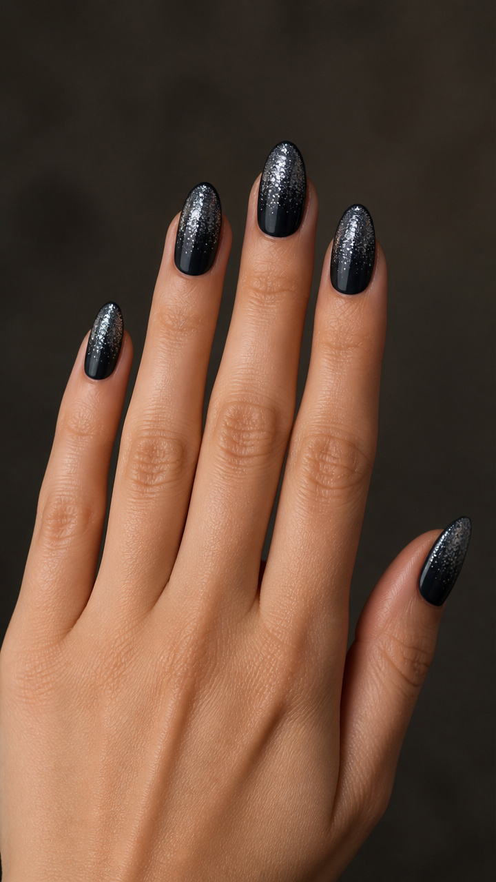 Black Velvet Base with Silver Micro-sequins