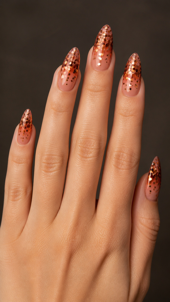 Copper Ombré with Mixed Metal Sequins