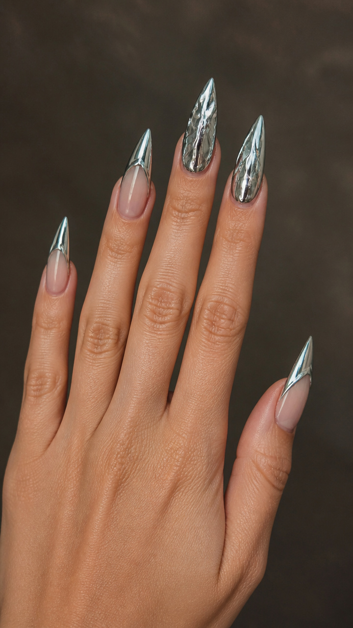 Chrome Silver Stiletto Accents