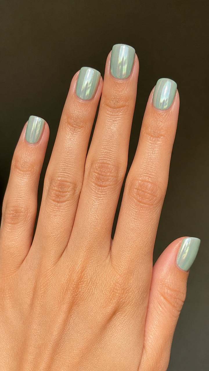 Frosted Mint Chrome on Short Squares