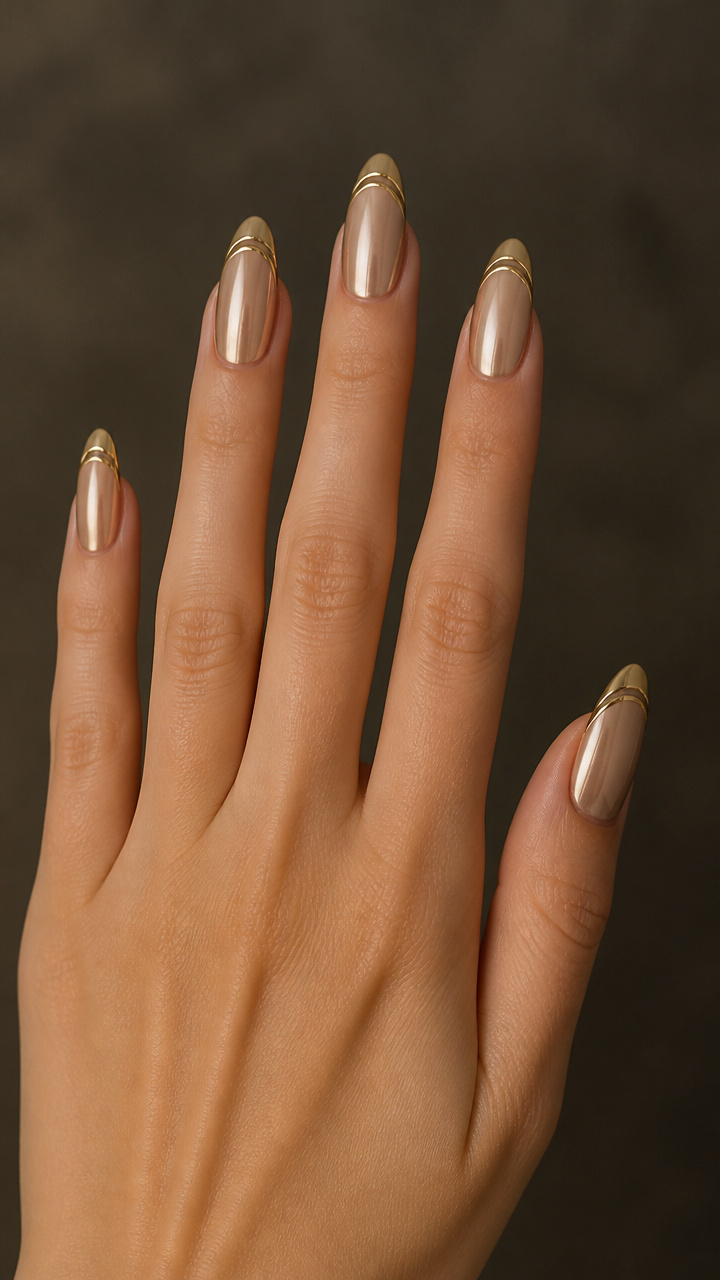 Double-Tip Chrome French in Antique Gold