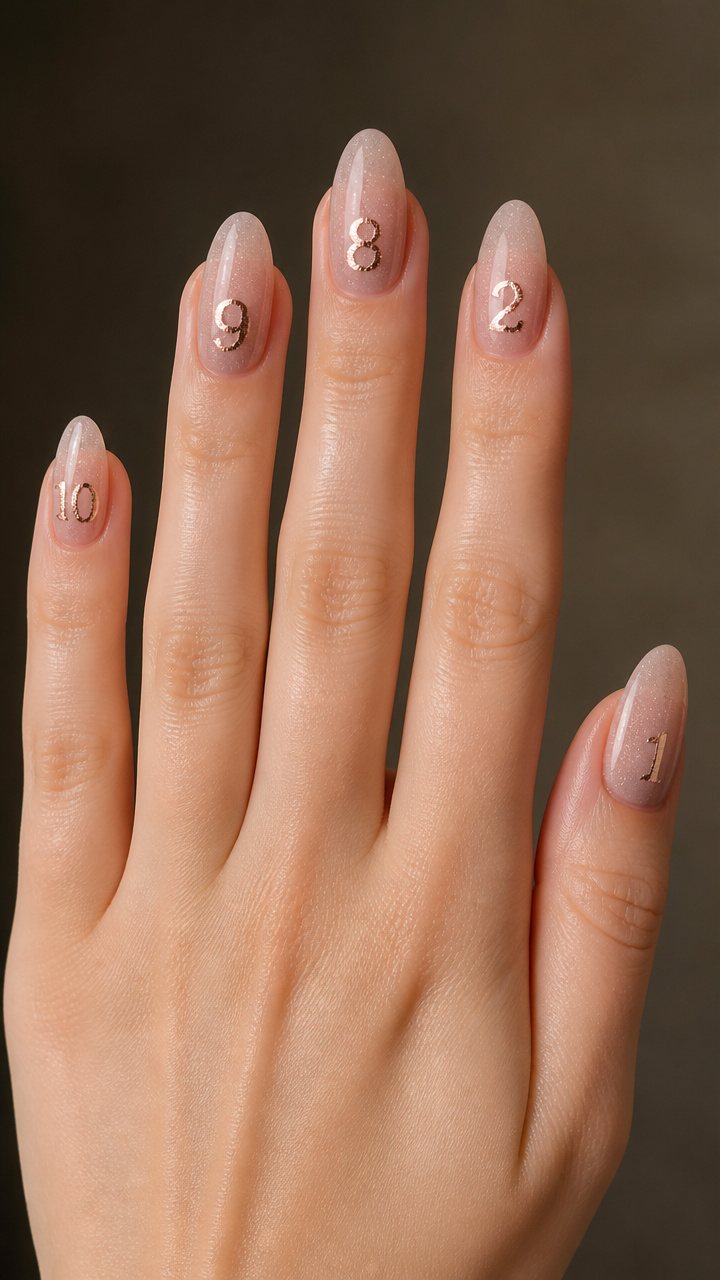 Rose Gold Foil Countdown Digits