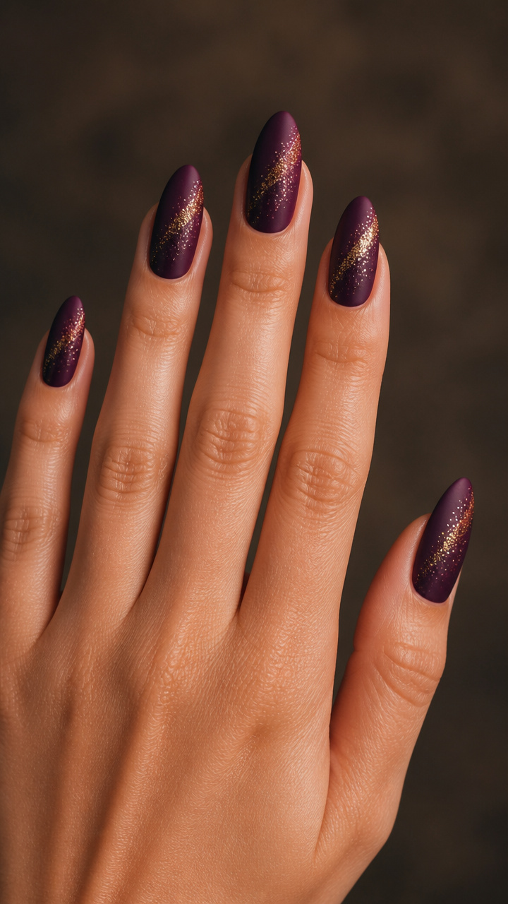 Velvet Plum Base with Glitter Sweep