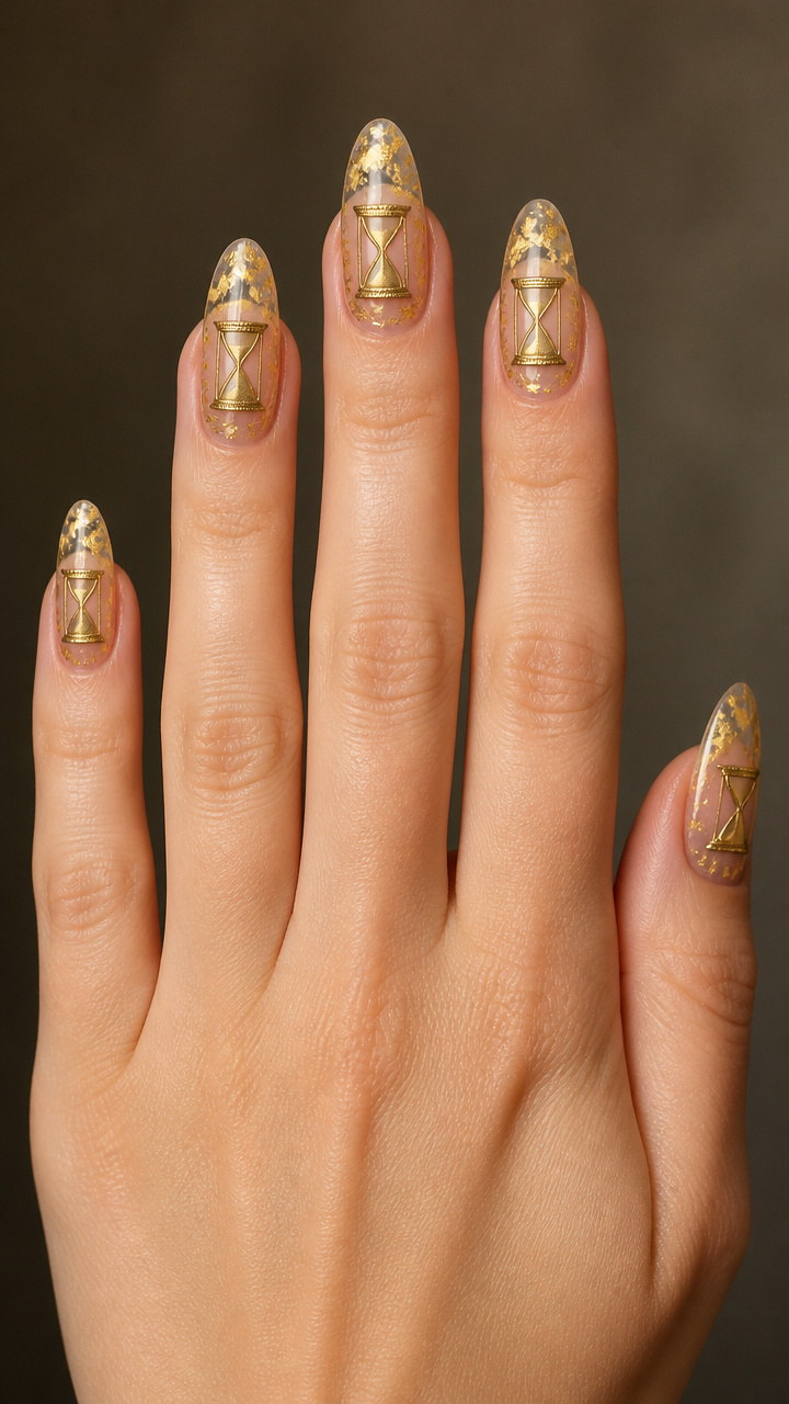 Golden Hourglass Silhouettes