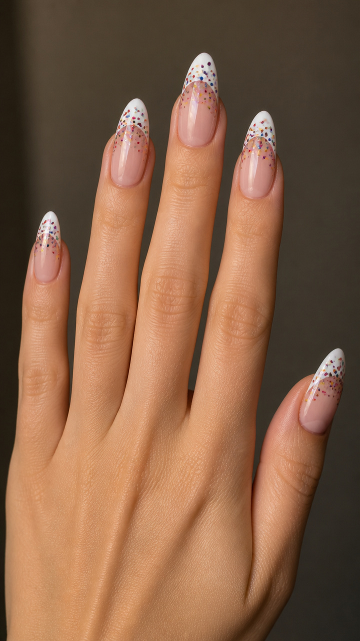 Confetti Burst French Tips