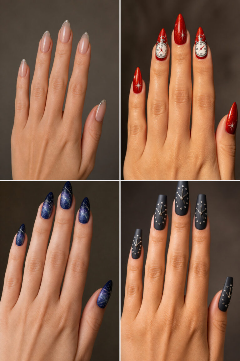20 Clock Countdown Nail Art Ideas for New Year’s Eve