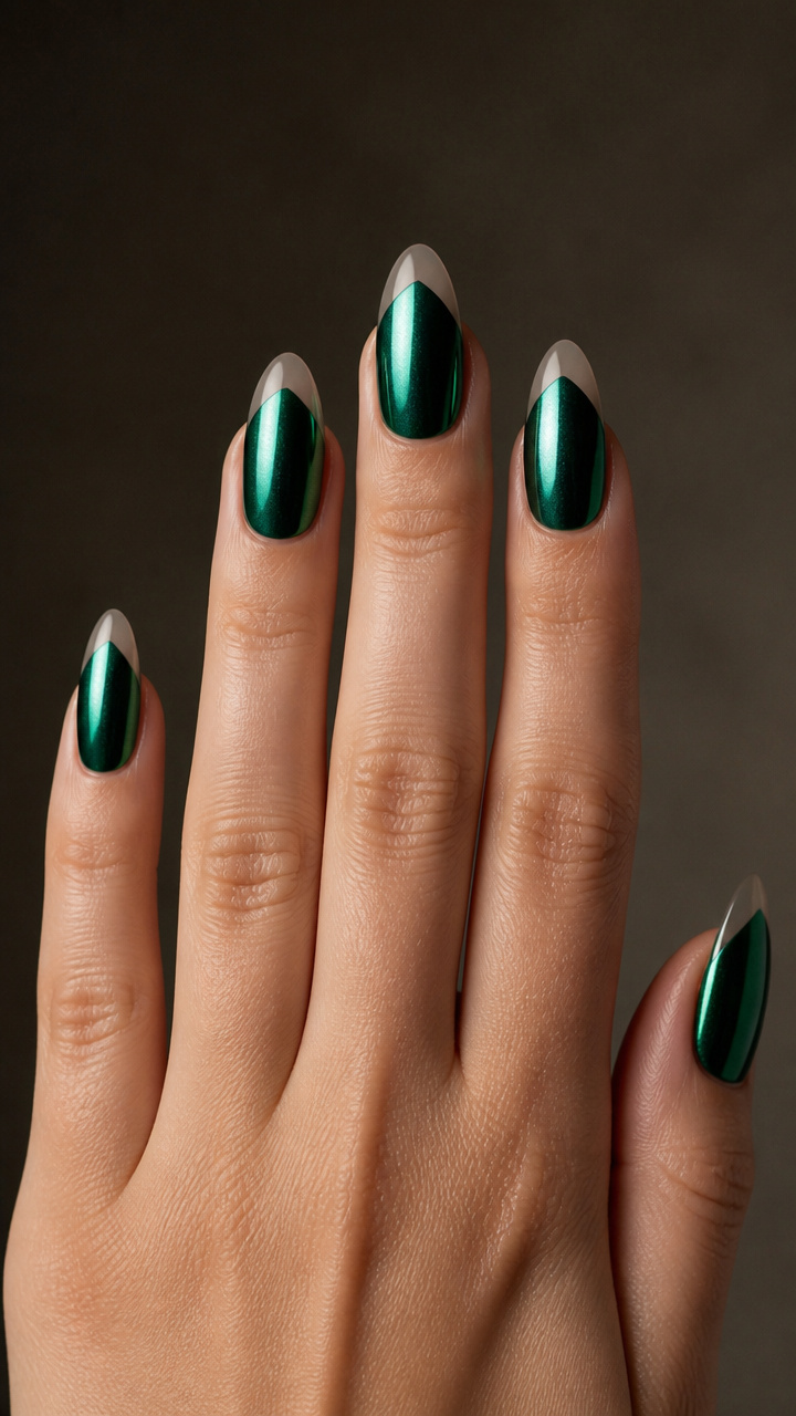 Emerald Green Chrome with Negative Space