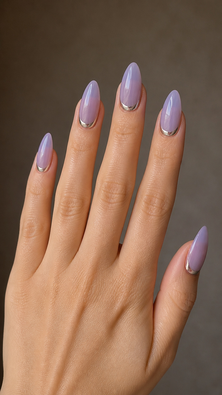 Lavender Sheer with Chrome Half-Moon