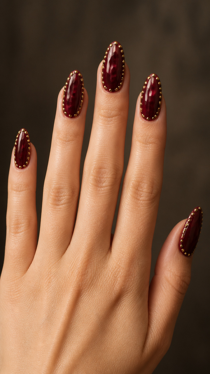 Berry Wine Glaze with Gold Studs