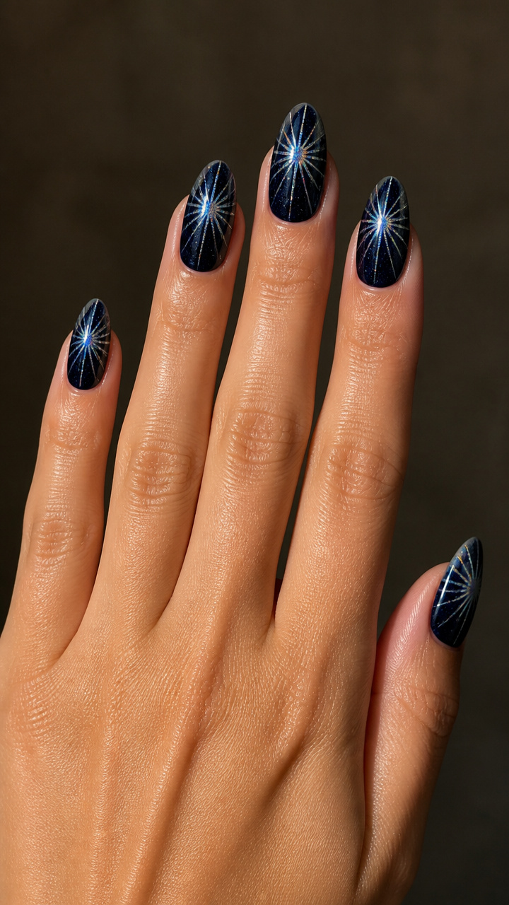Midnight Blue with Holographic Starburst