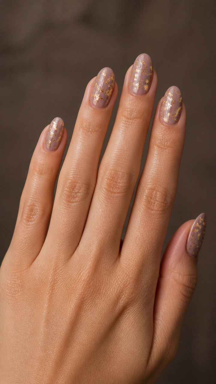 Gold Leaf Flecks on Mauve