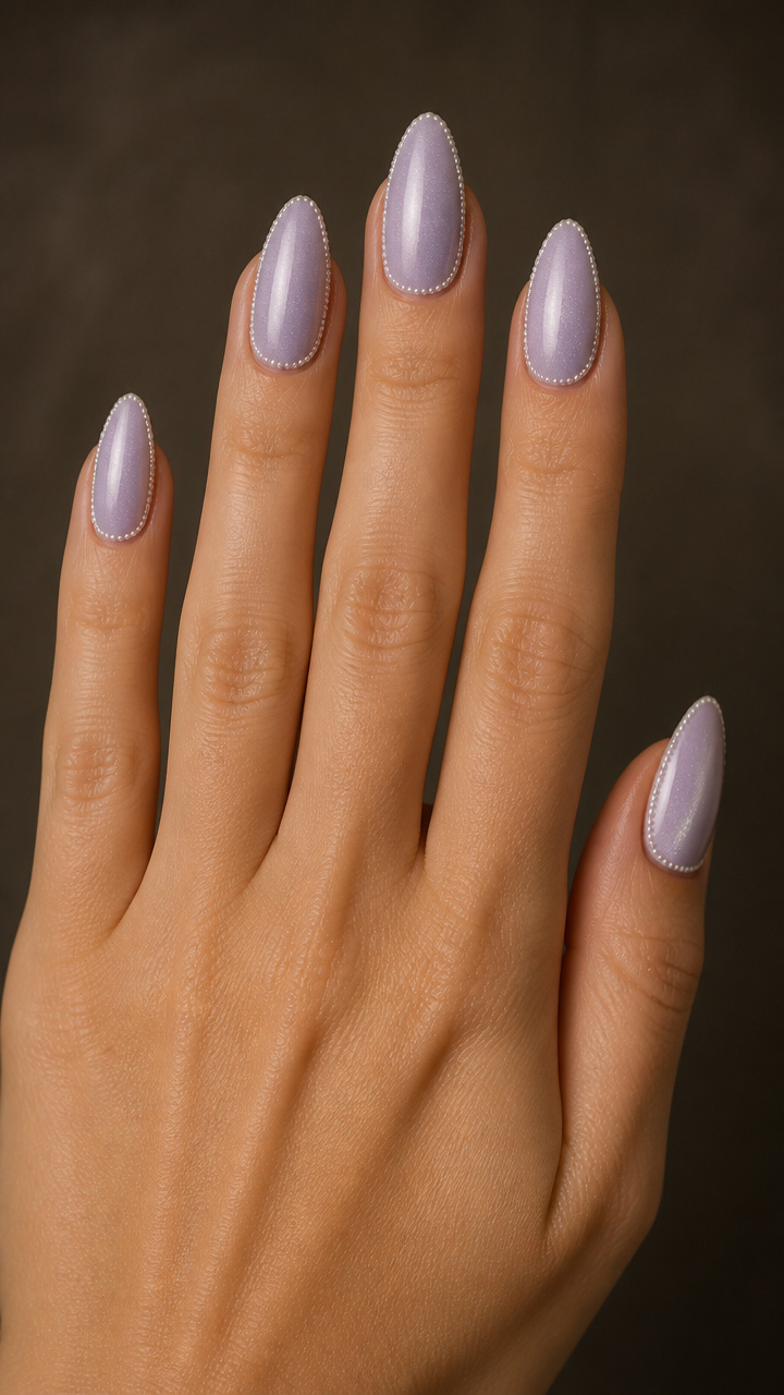 Velvet Lavender Mist with Pearl Accent Edge