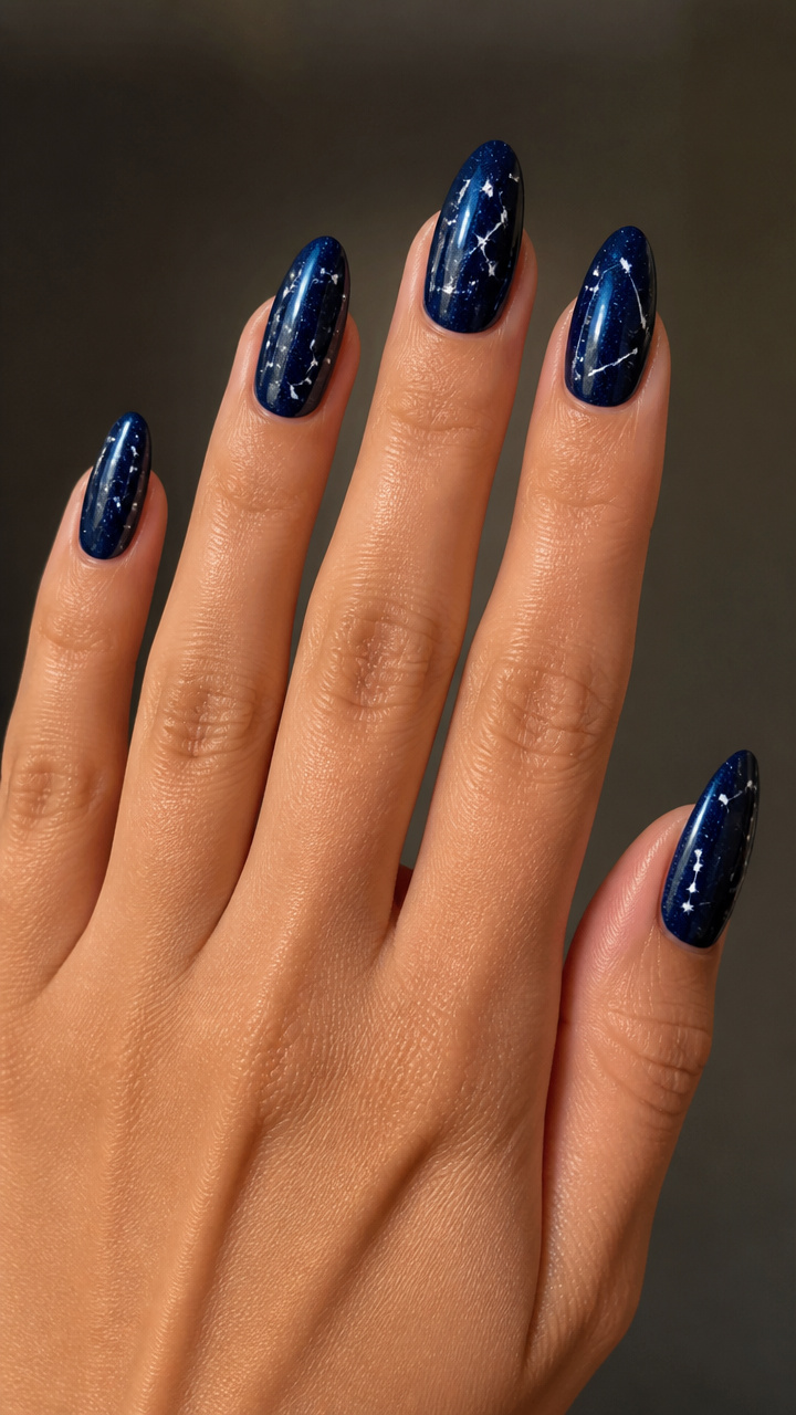 Midnight Blue with Constellation Dotwork