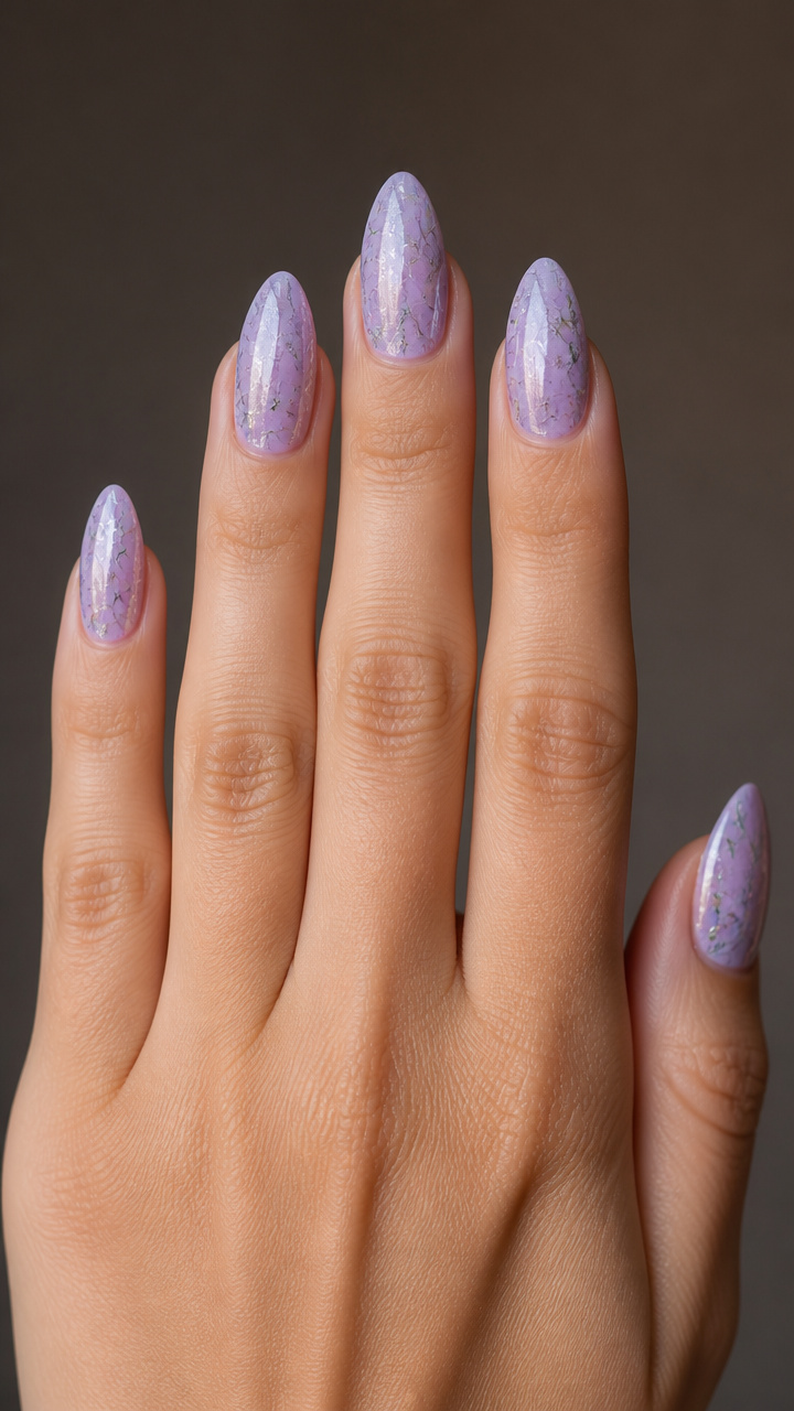 Frosted Lilac with Icy Crackle Finish
