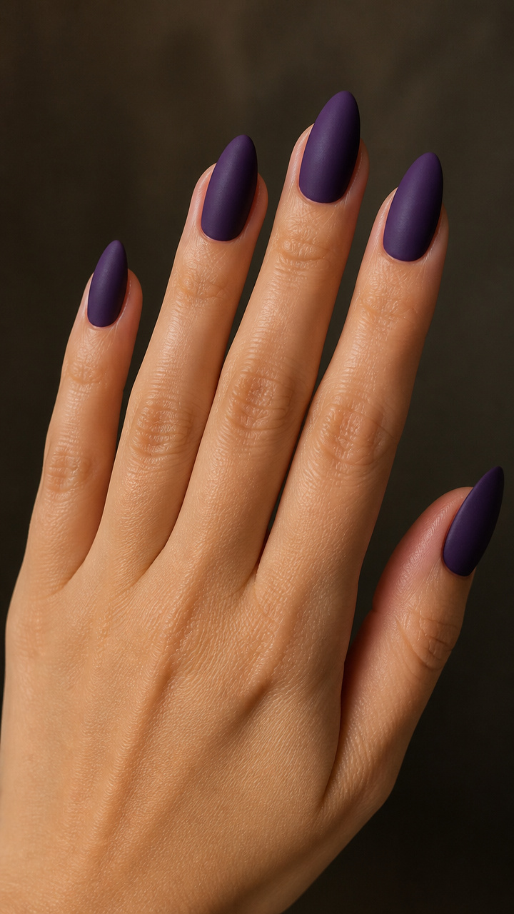 Amethyst Purple Almond with Matte Top Coat