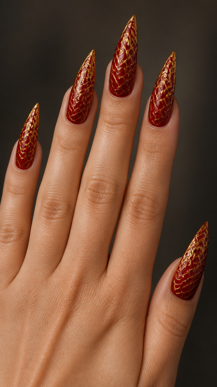 Red and Gold Dragon Scale Textures