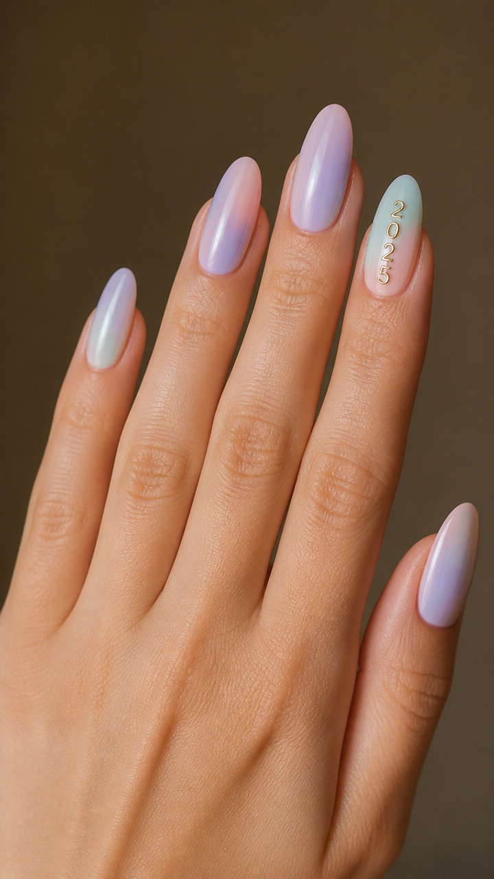 Pastel Ombré with Tiny New Year Numbers