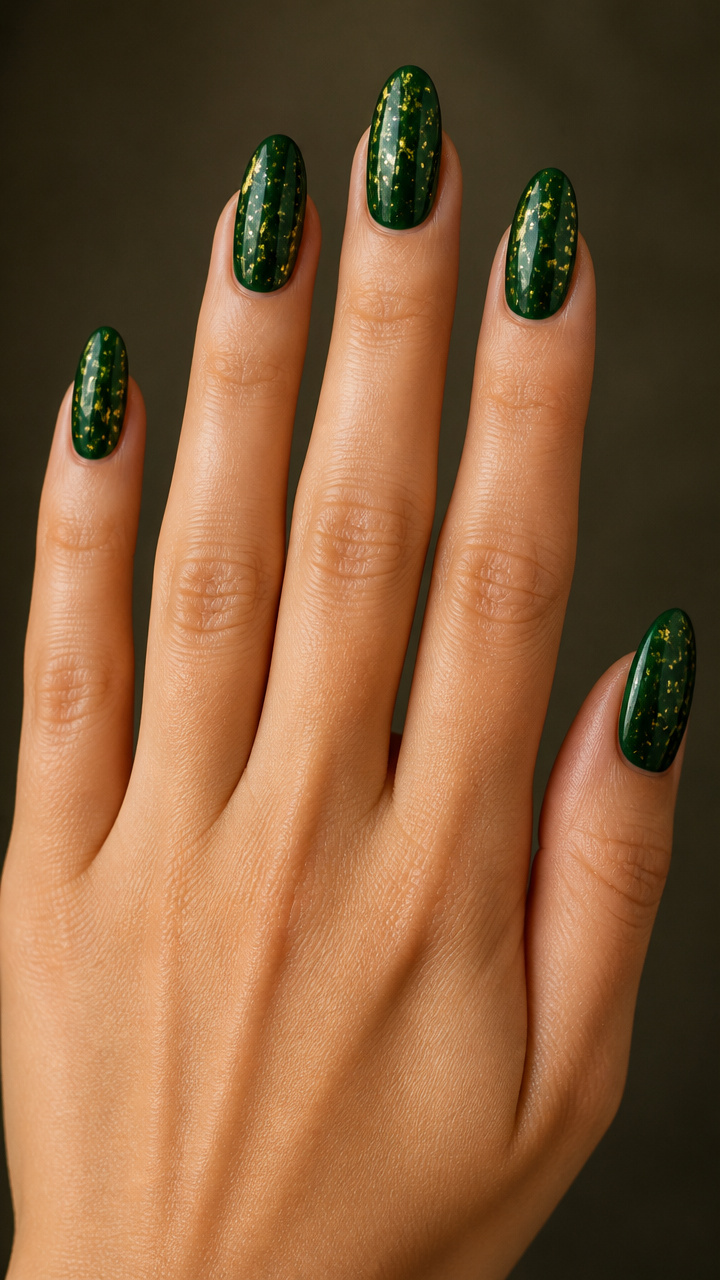 Deep Emerald with Gold Flecks
