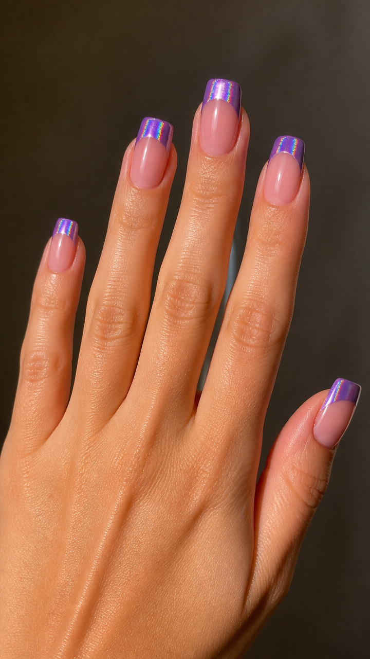 Purple Holographic Tips