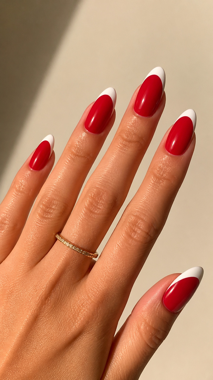 Candy Apple Shine with White Tips