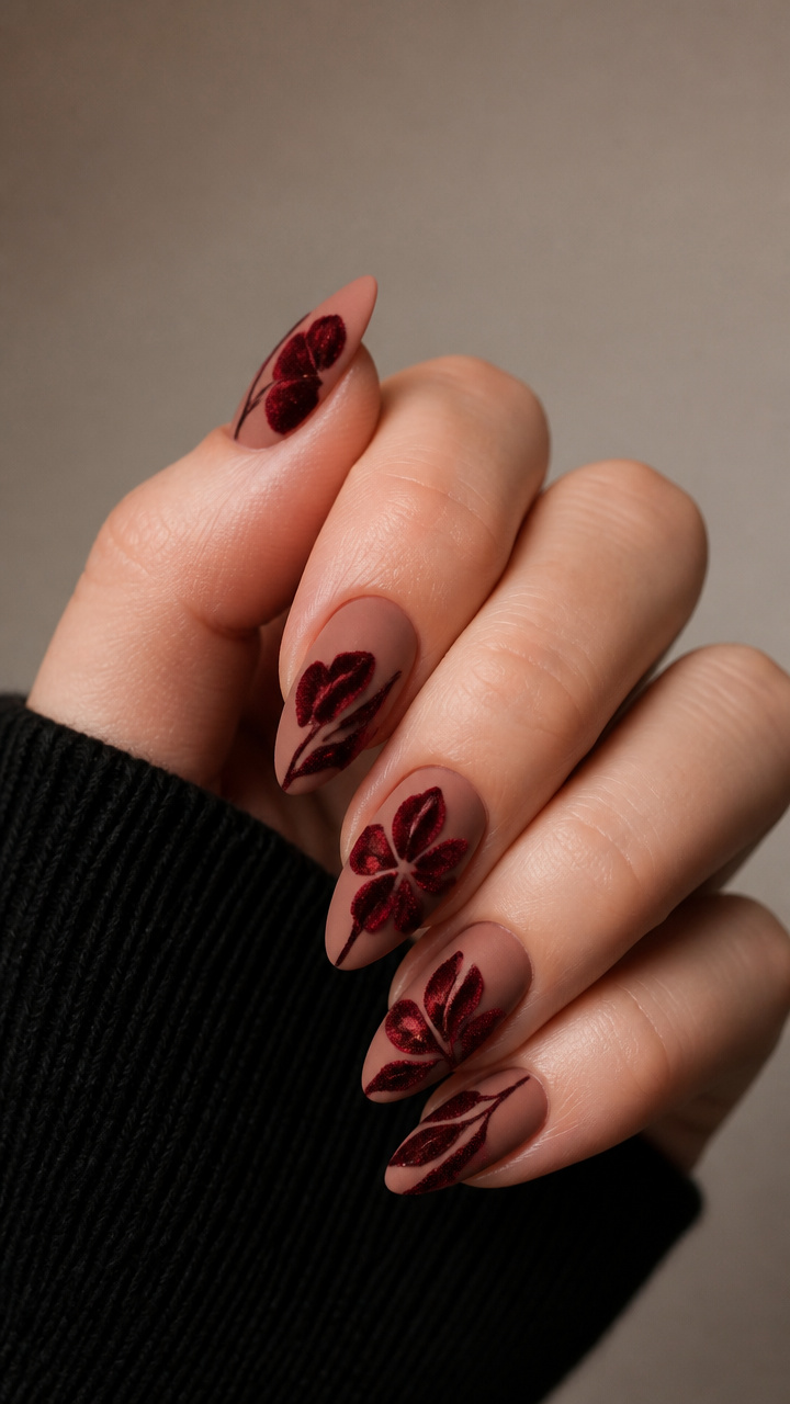 Floral Red Velvet Art