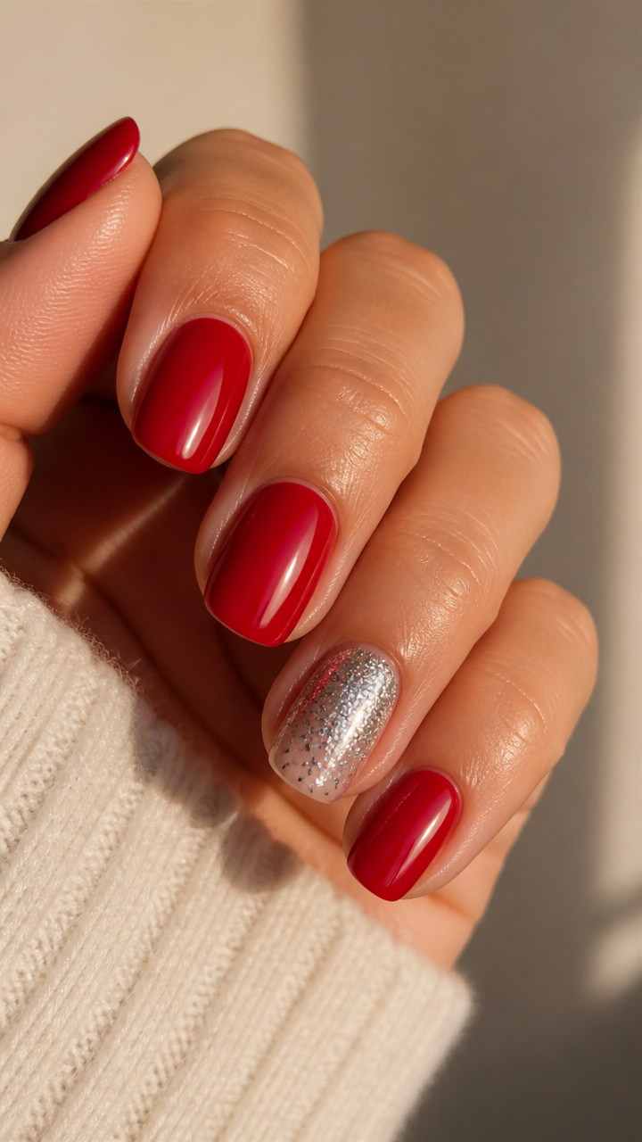 Glitter Gradient Accent Nail