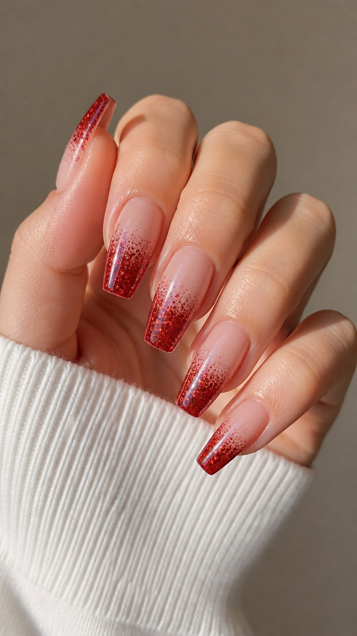 Glitter Gradient French Tips