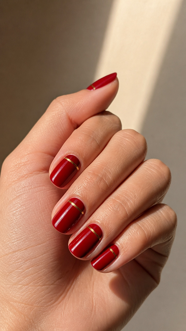 Red & Gold Minimalist Stripe