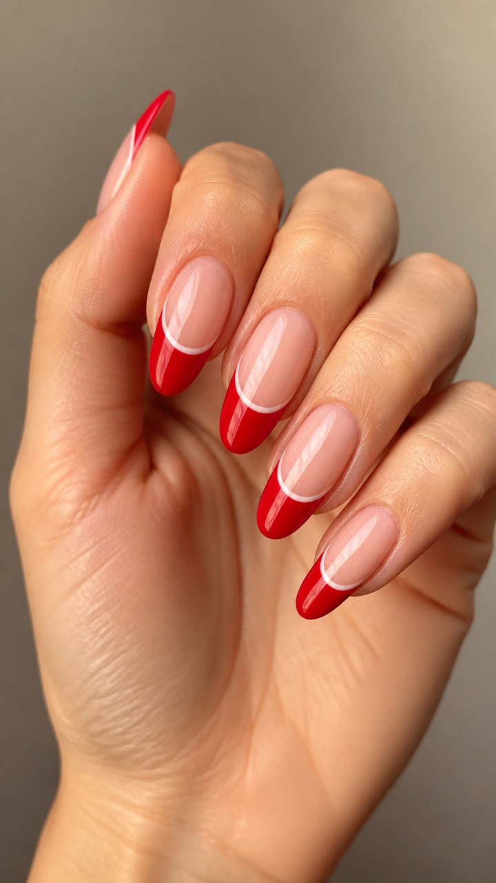 Scarlet French Tips with a Twist