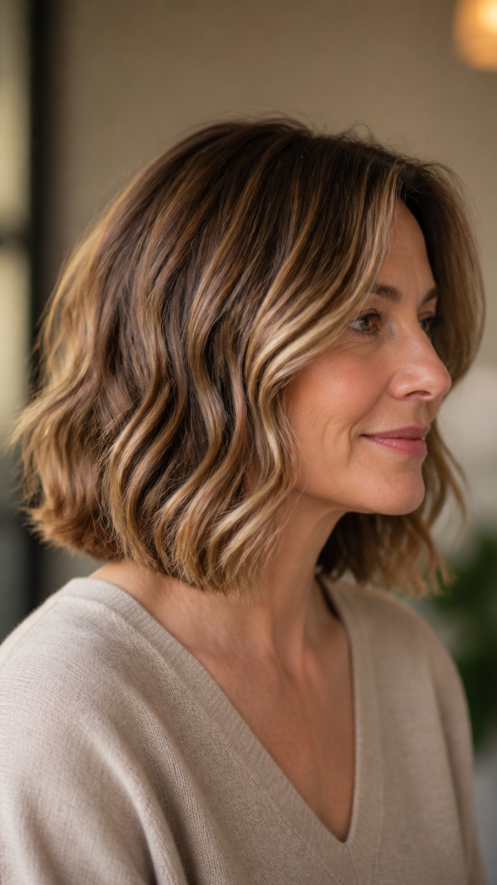 Shoulder-Grazing Wavy Bob