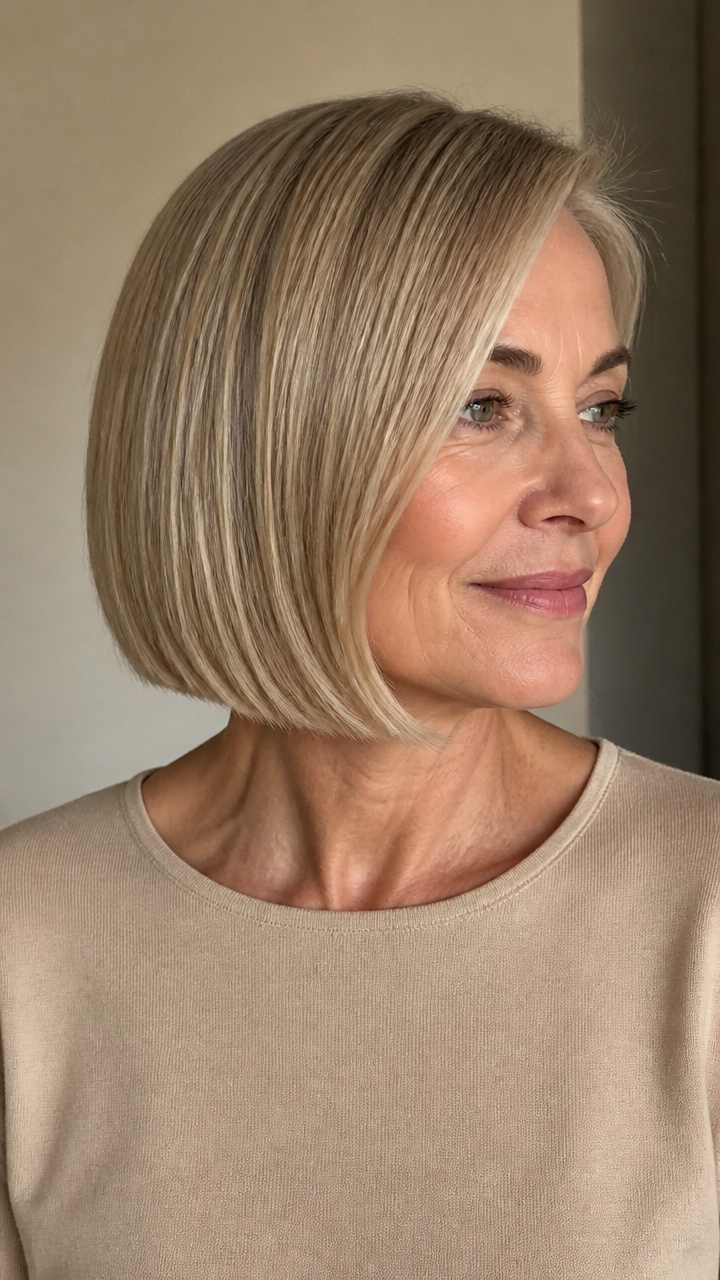 Soft Blunt Bob with Side Part