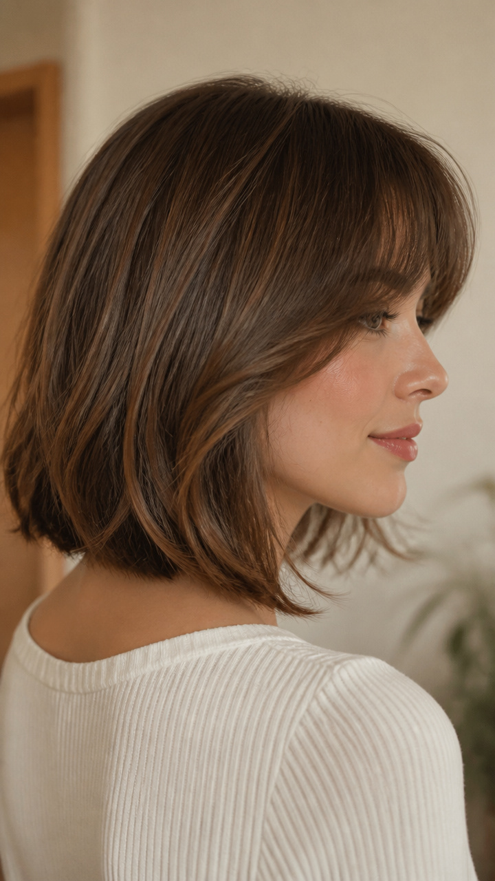 Soft Side-Swept Bangs with Lob
