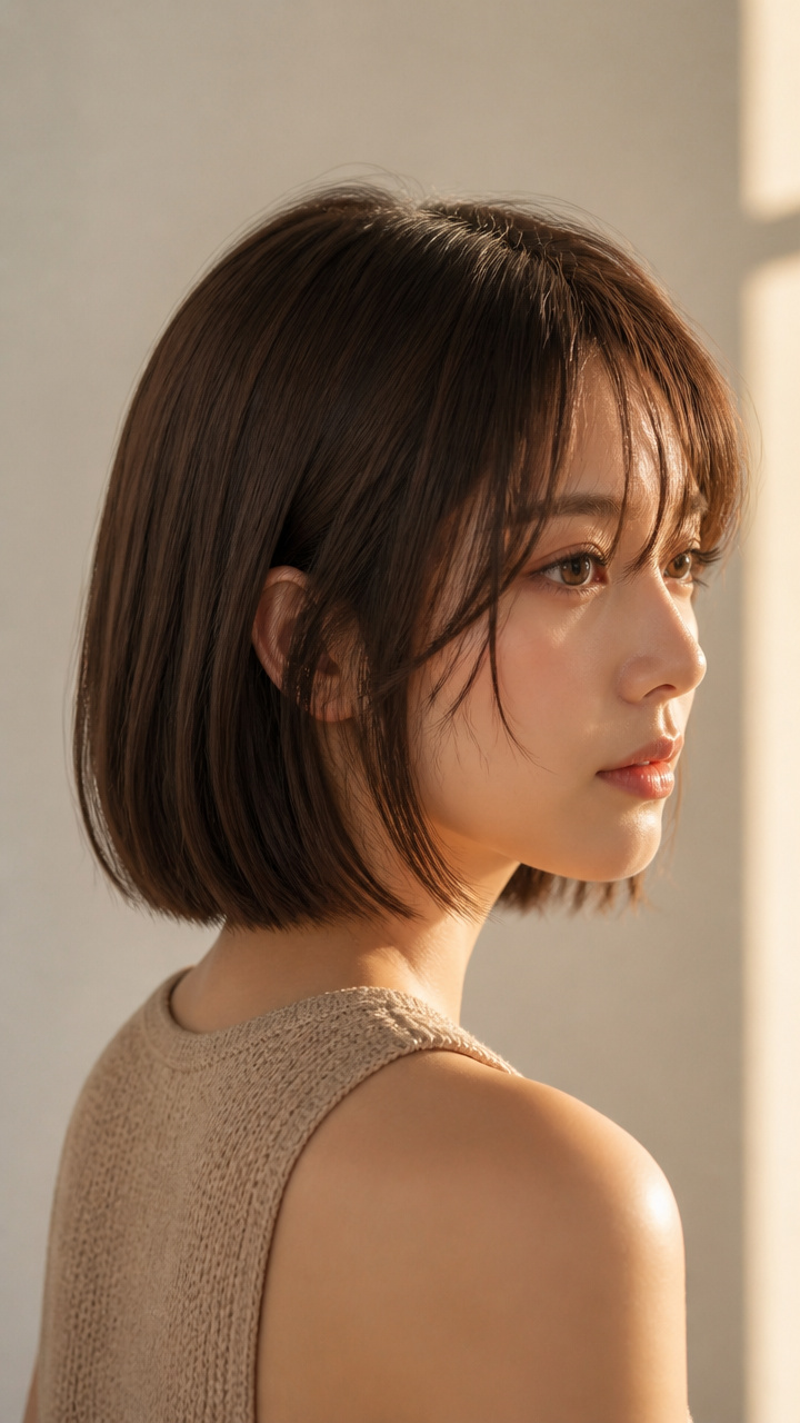 Wispy Bangs with Straight Bob